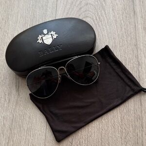 Bally Dark Aviator Sunglasses with Case